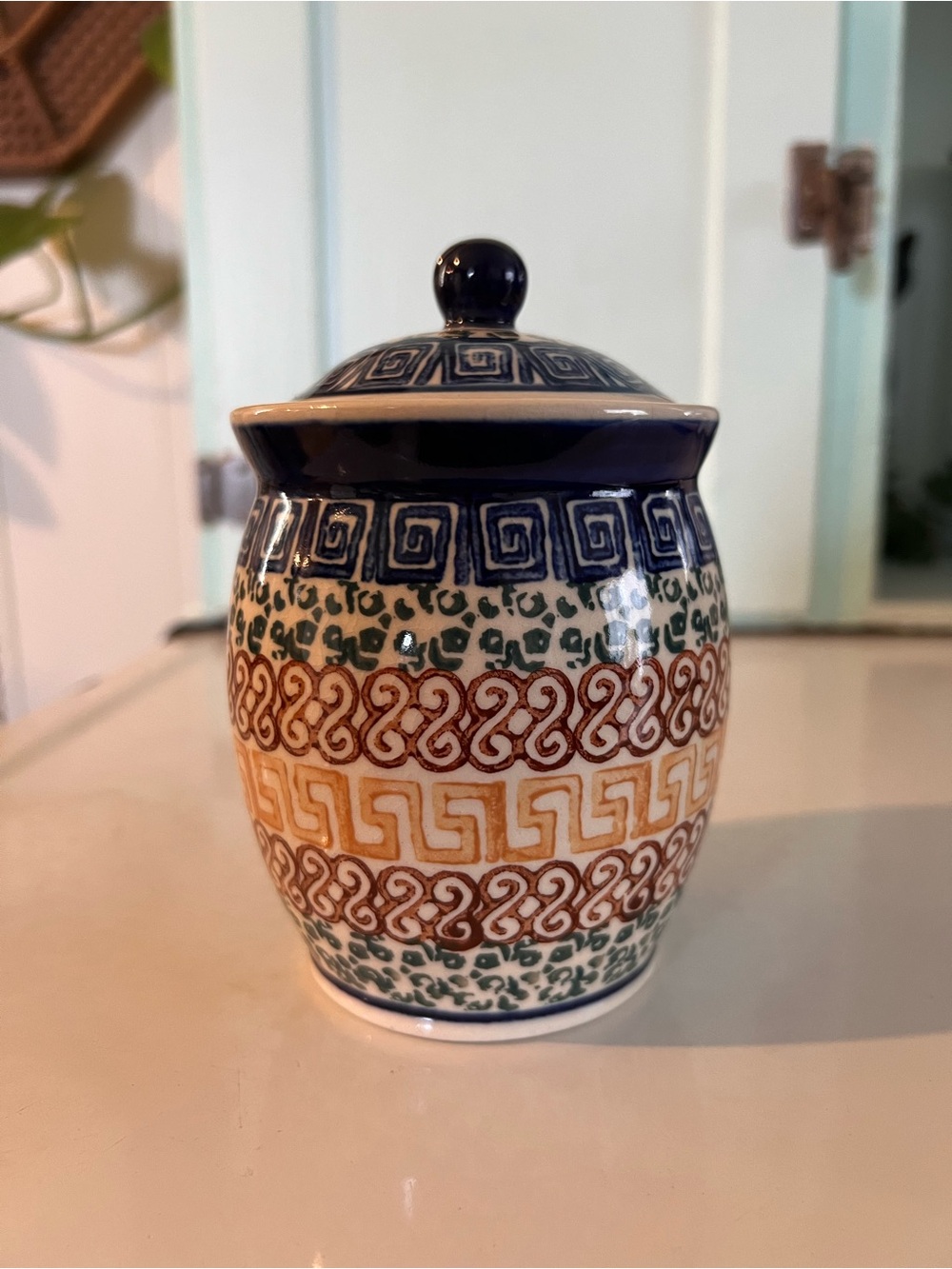 Polish Pottery 5” Jar with Lid